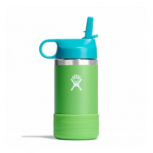 Hydro Flask 12 oz Kids Wide Mouth w/ Straw Cap Grass | 6950172-PI