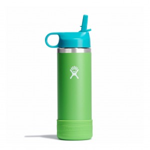 Hydro Flask 18 oz Kids Wide Mouth w/ Straw Cap Grass | 8672015-UK