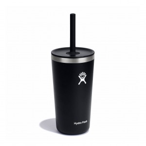 Hydro Flask 20 oz All Around™ Tumbler with Straw Lid Schwarz | 4158706-ZU
