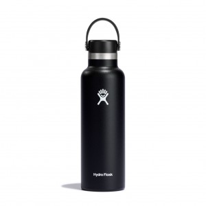 Hydro Flask 21 oz Standard Mouth Schwarz | 8402576-ZF