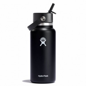 Hydro Flask 32 oz Wide Mouth with Flex Straw Cap Schwarz | 1730452-JV