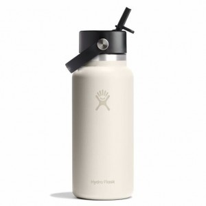 Hydro Flask 32 oz Wide Mouth with Flex Straw Cap Ivory | 3972658-GX