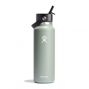 Hydro Flask 40 oz Wide Mouth with Flex Straw Cap Agave | 9746531-JM